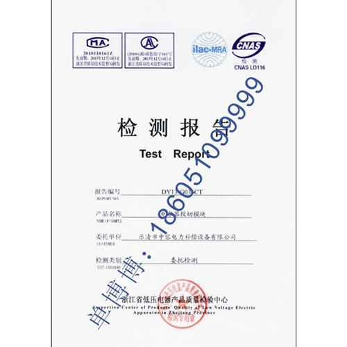 电容器投切模块试验报告 智能电容器模块试验报告 电容电抗器组件试验报告 滤波补偿组件试验报告
